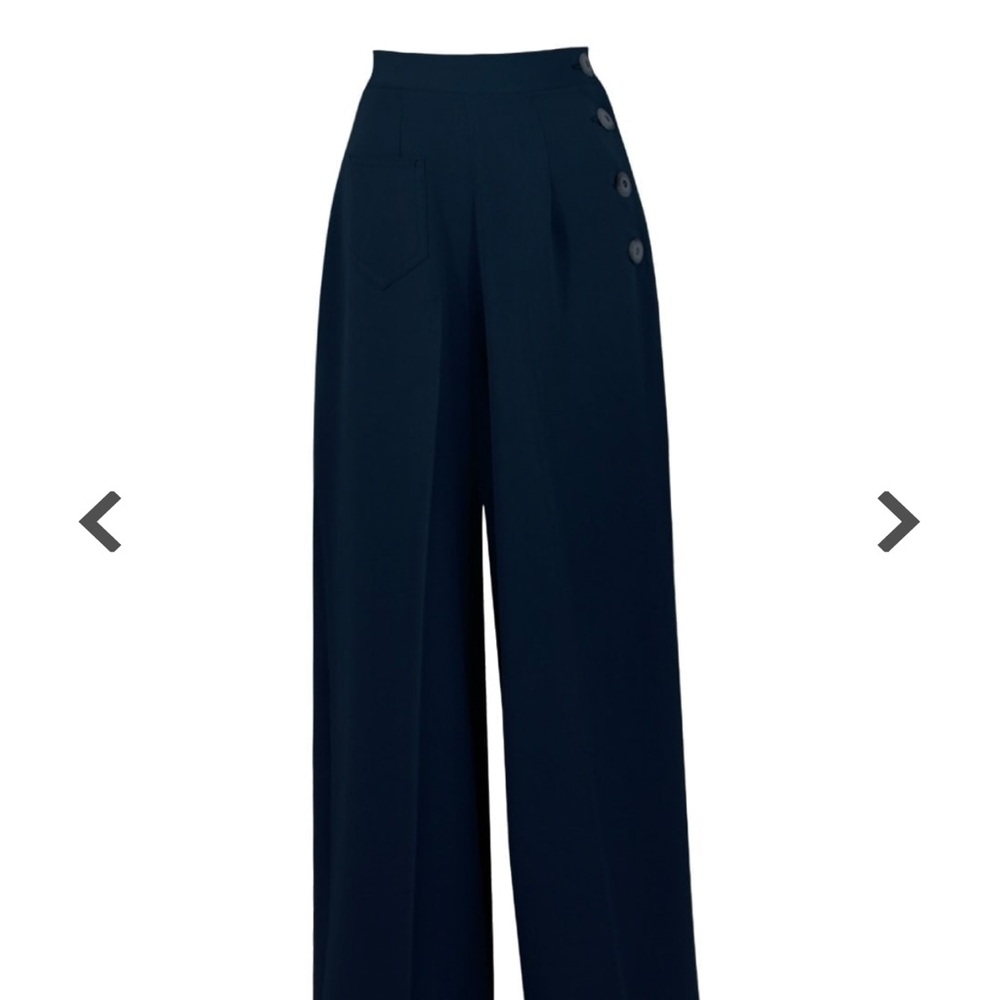 Elegant Navy High-Waisted Trousers